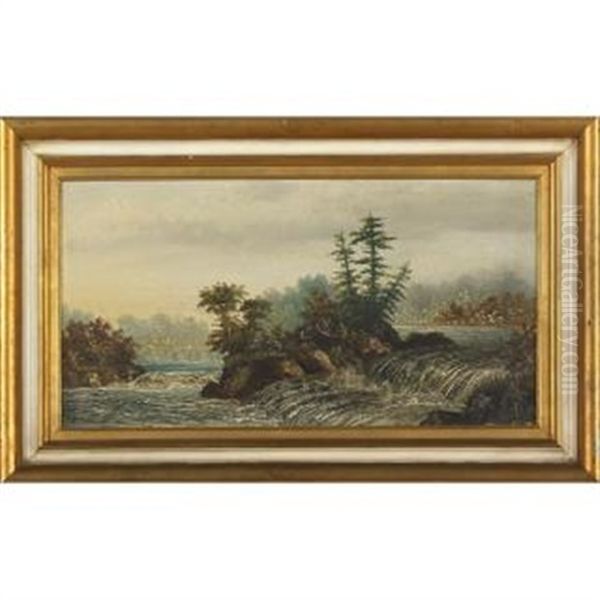 Nipigon River, North Shore Lake Superior; Lachine Rapids, St. Lawrence River (2 Works) Oil Painting by William Merritt Post