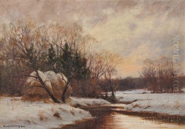 Winter Stream At The Meadow's Edge Oil Painting by William Merritt Post