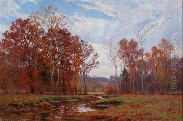 Late Autumn Oil Painting by William Merritt Post