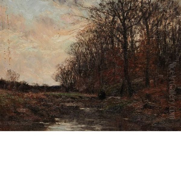 Sunset Landscape Oil Painting by William Merritt Post