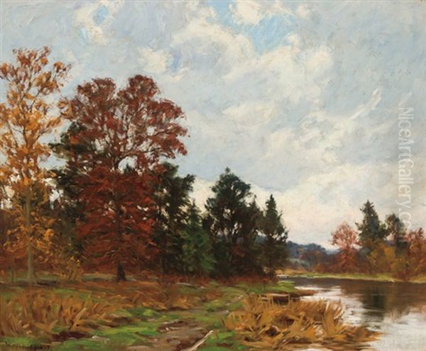 Autumn Afternoon Oil Painting by William Merritt Post