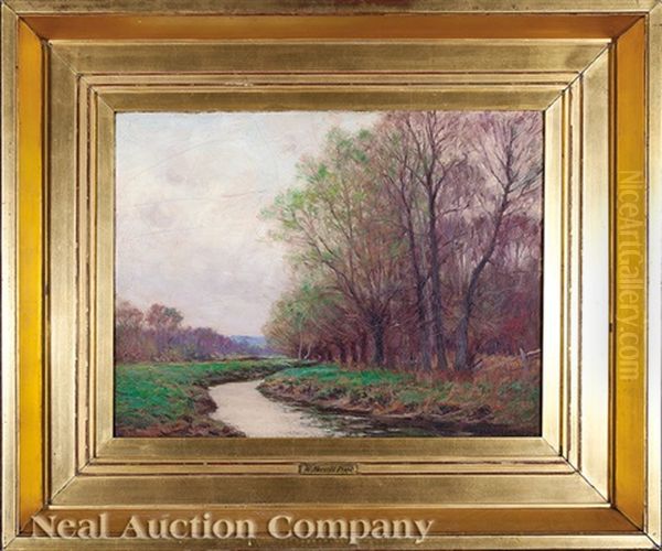 Meandering Creek Oil Painting by William Merritt Post