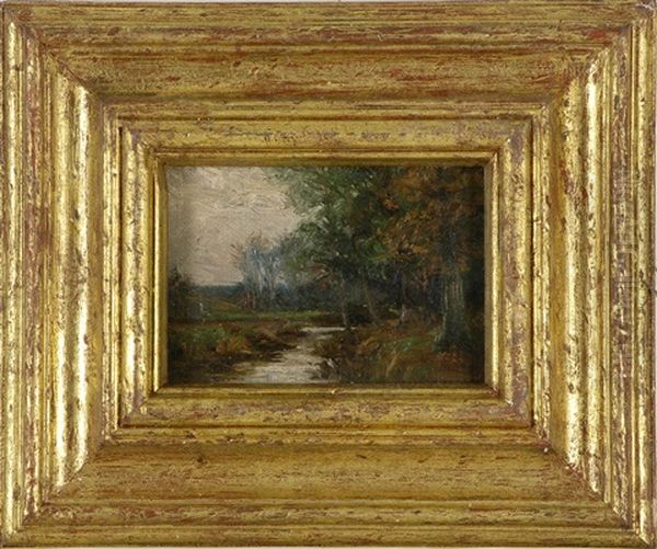 Forest Landscape With Stream Oil Painting by William Merritt Post