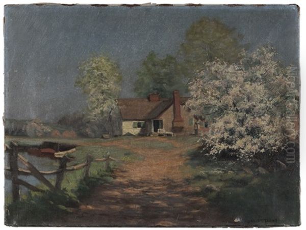 Spring Landscape With House Oil Painting by William Merritt Post