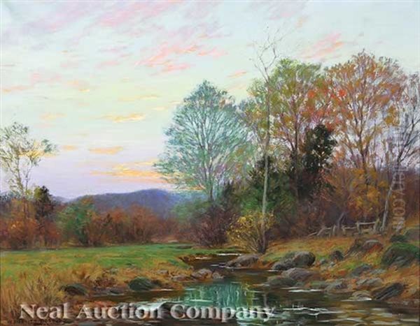 Landscape With River Oil Painting by William Merritt Post