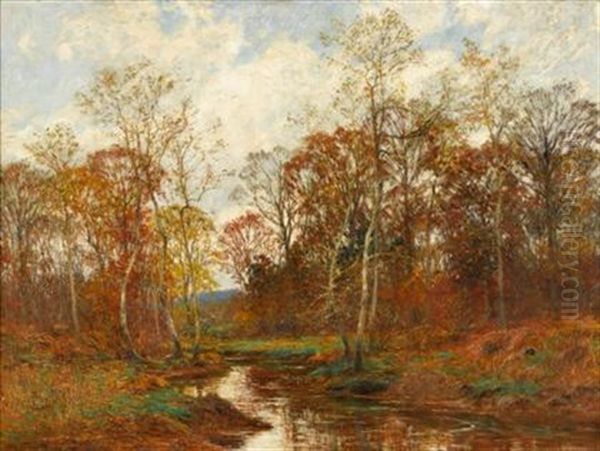 River Landscape, Autumn Oil Painting by William Merritt Post