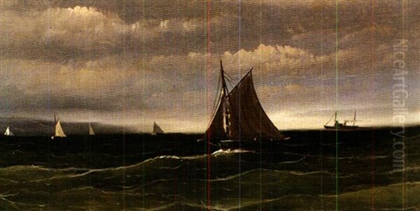 Sailboat Race Oil Painting by William Merritt Post