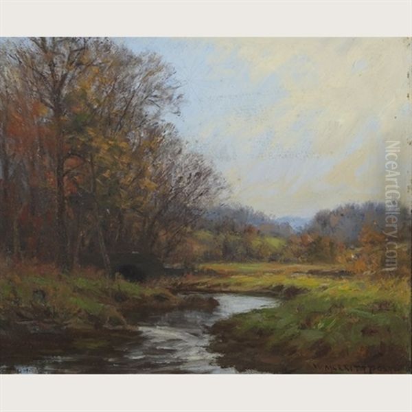 A New Jersey Brook Oil Painting by William Merritt Post