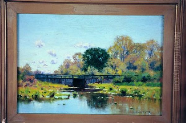 Bridge Over The River Oil Painting by William Merritt Post