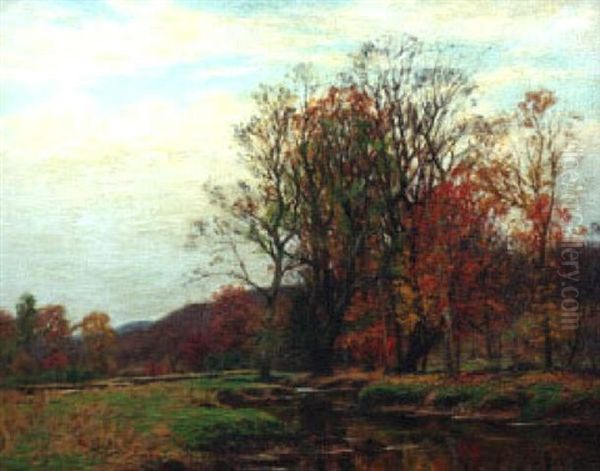 Autumn Stream Oil Painting by William Merritt Post