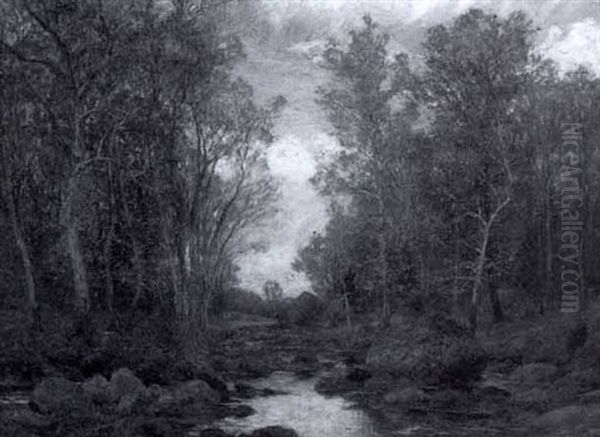 October Stream Oil Painting by William Merritt Post