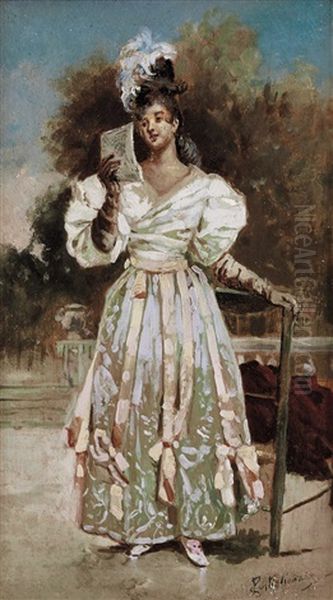 La Lettera (belle Epoque) Oil Painting by Salvatore Postiglione