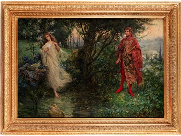 Dante Und Beatrice Oil Painting by Salvatore Postiglione