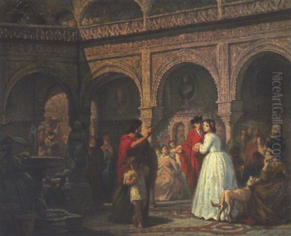 Die Uberraschende Begegnung In Einem Spanischen Palast Oil Painting by Gerritt Postma