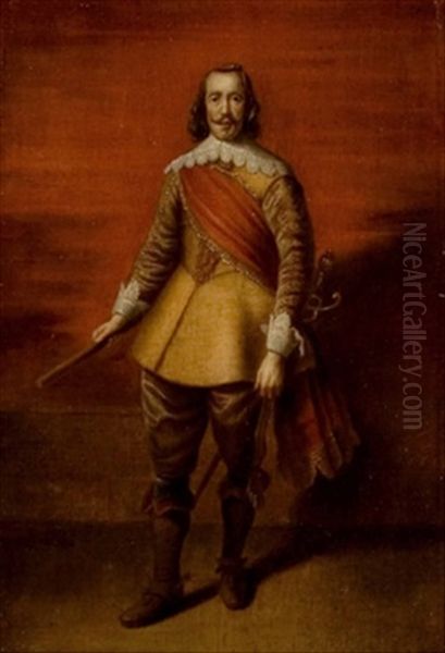 Konig Philipp Iv. Von Spanien In Ganzfigur (by Monogrammist C.v.b.) Oil Painting by Hendrick Gerritsz. Pot