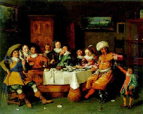 The Five Senses Oil Painting by Hendrick Gerritsz. Pot