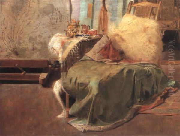 L'atelier Du Peintre Oil Painting by Pierre Saint-Ange Poterlet