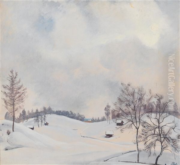 Wintermorgen, Seefeld Oil Painting by Igo Poetsch