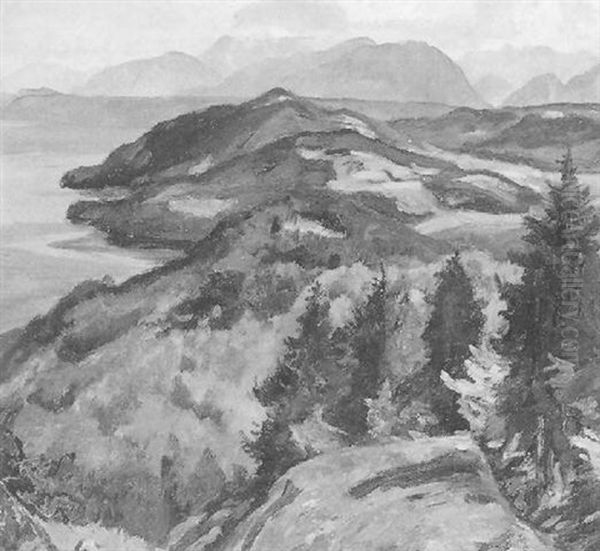 Berge Am Worthersee Oil Painting by Igo Poetsch