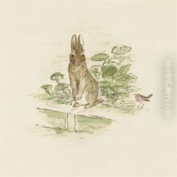 Peter Sat Down To Rest; He Was Out Of Breath And Trembling With Fright... Oil Painting by Beatrix Potter