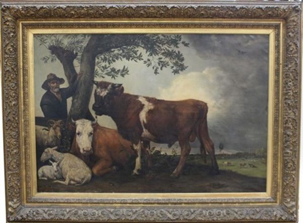 Monumental Pastoral Painting Oil Painting by Paulus Potter