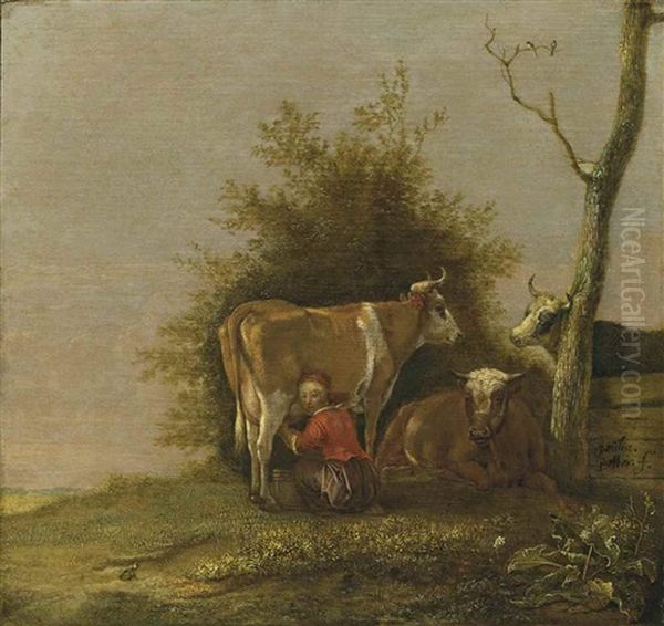 The Milkmaid Oil Painting by Paulus Potter