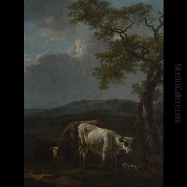 Cattle With Dasies Oil Painting by Paulus Potter