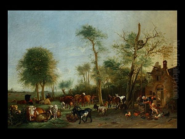 Der Bauernhof Oil Painting by Paulus Potter