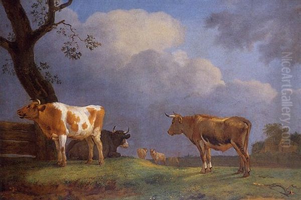 Vaches Au Paturage Oil Painting by Paulus Potter