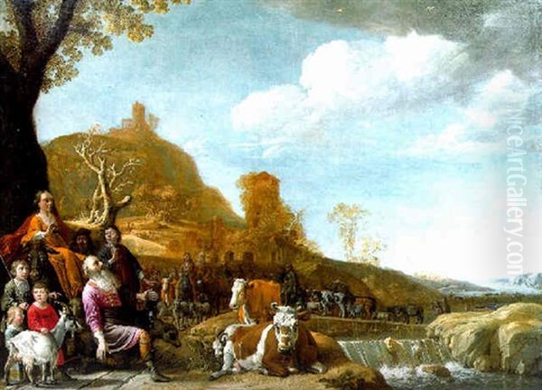 God Appearing To Abraham At Sichem Oil Painting by Paulus Potter