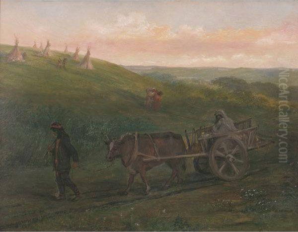 Indian Camp On Brandon Hills Oil Painting by Alfred Boisseau