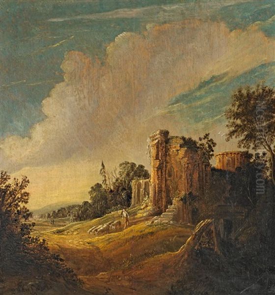 Ruinenlandschaft Mit Hirten Oil Painting by Pieter Symonsz Potter