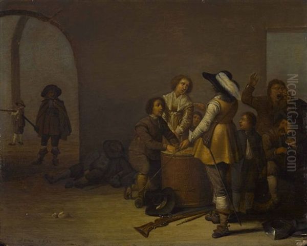 Wachtstube Oil Painting by Pieter Symonsz Potter