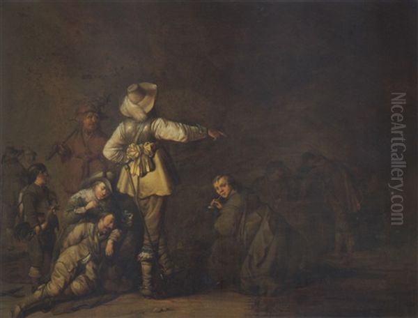 Soldiers In A Cave by Pieter Symonsz Potter