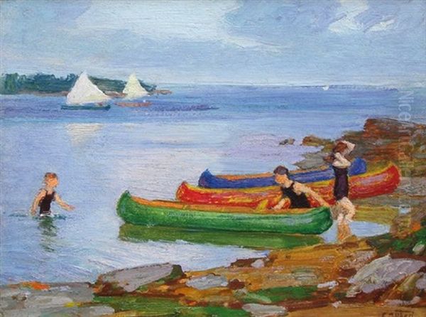 Danische Ostseekuste Mit Bauernhaus Oil Painting by Edward Henry Potthast