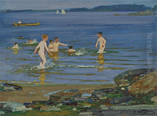 Swimming Oil Painting by Edward Henry Potthast