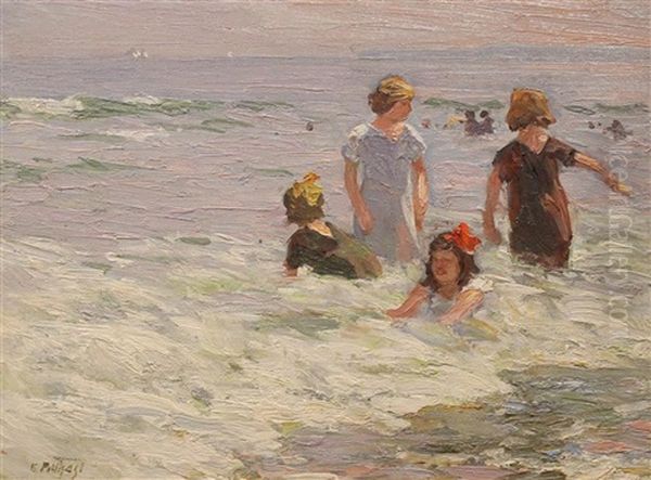 The Incoming Tide, Coney Island, N.y Oil Painting by Edward Henry Potthast