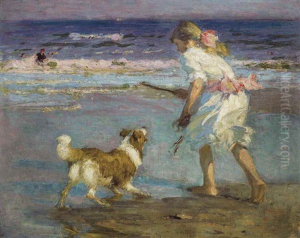 Retrieving Oil Painting by Edward Henry Potthast