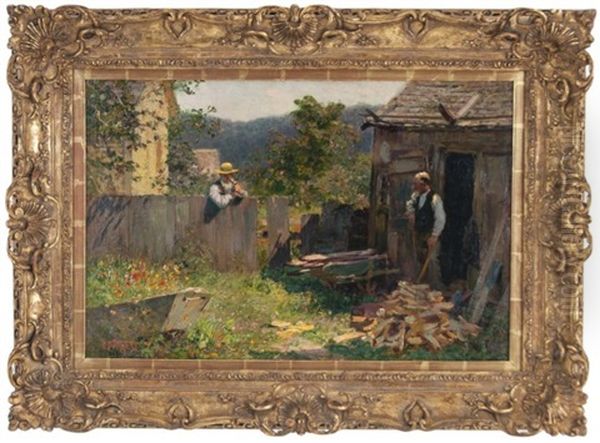 Chopping Wood Oil Painting by Edward Henry Potthast