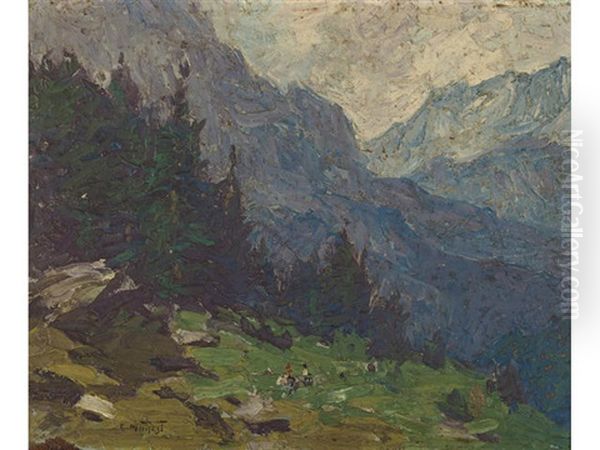 Selkirk Mountains Oil Painting by Edward Henry Potthast