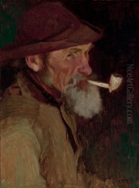 A Maine Fisherman Oil Painting by Edward Henry Potthast