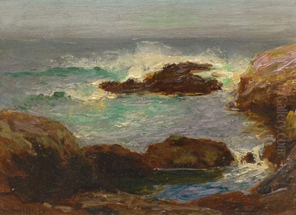 Rocky Coastal Scene Oil Painting by Edward Henry Potthast