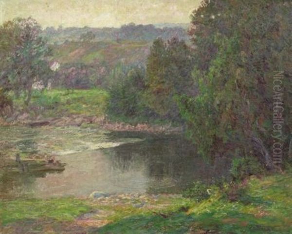 By The Mill Pond Or By The Riverside Oil Painting by Edward Henry Potthast