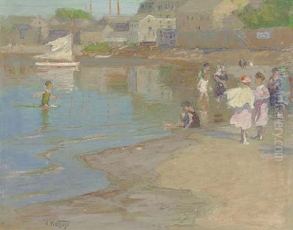 Children Playing On The Beach Oil Painting by Edward Henry Potthast