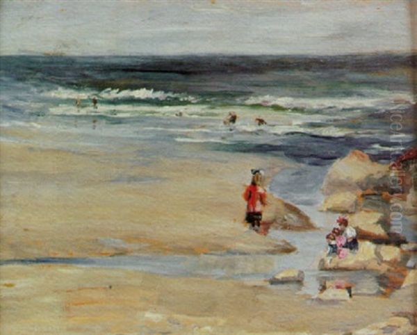 Children By The Seashore Oil Painting by Edward Henry Potthast