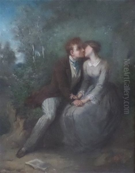 L'idylle Oil Painting by Henri Louis Aime Pottin