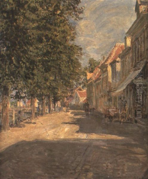 Strase In Sluis, Flandern Oil Painting by Emil Pottner