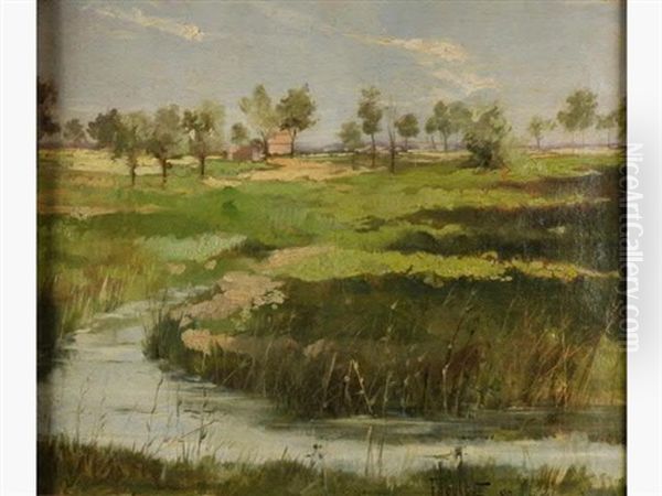 Paysage Au Ruisseau Oil Painting by Francisque Poulbot