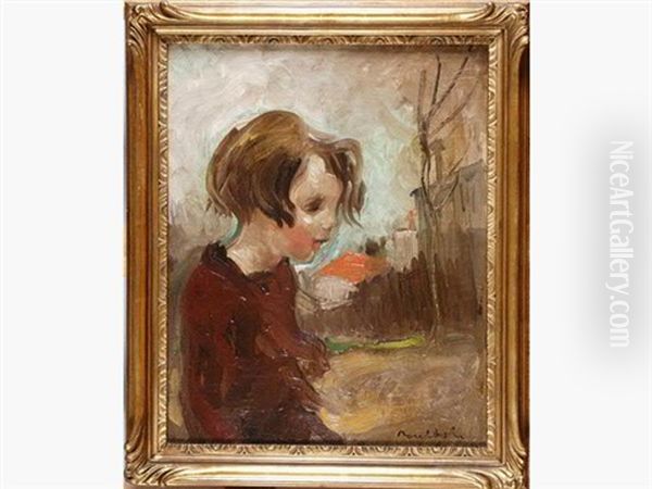 Enfant A Montmartre Oil Painting by Francisque Poulbot