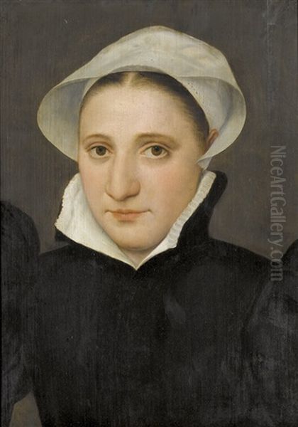 Bildnis Einer Dame Mit Haube Oil Painting by Frans Pourbus the Elder